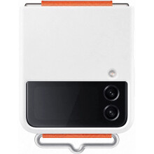 Samsung Galaxy Z Flip 4 Silicone Cover with Strap White - EF-GF721TWEGWW