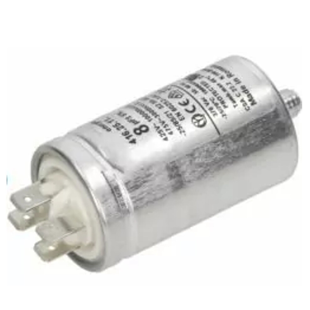 8UF AC Motor Capacitor Universal Metal Body CBB65-A 4 Terminal 450v Start Run