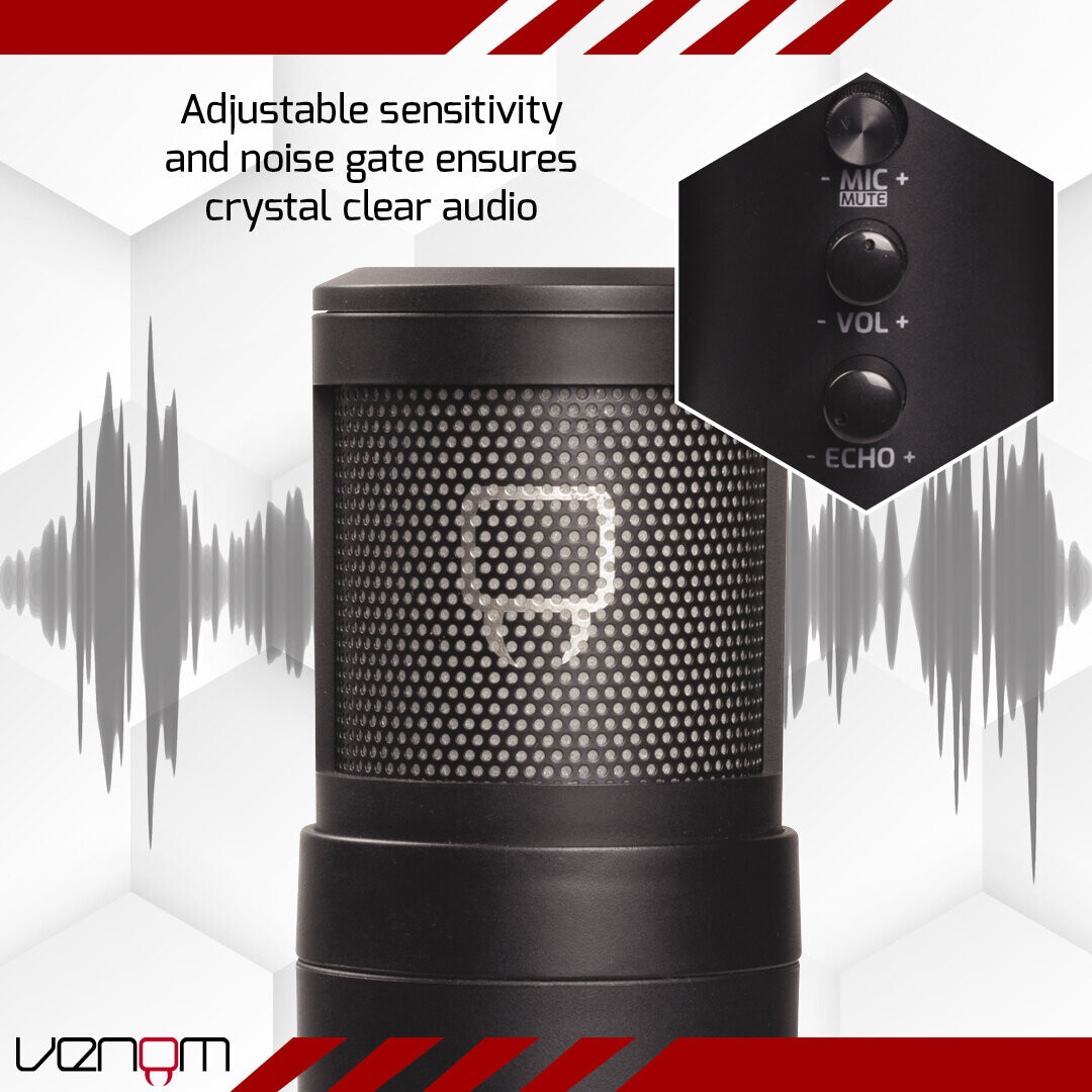 Venom USB Cardioid Streaming Microphone with LED Light Mesh Grill on OnBuy