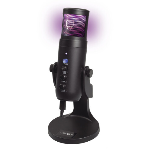Venom USB Cardioid Streaming Microphone with LED Light Mesh Grill