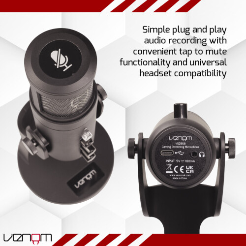 Venom USB Cardioid Streaming Microphone with LED Light Mesh Grill 2