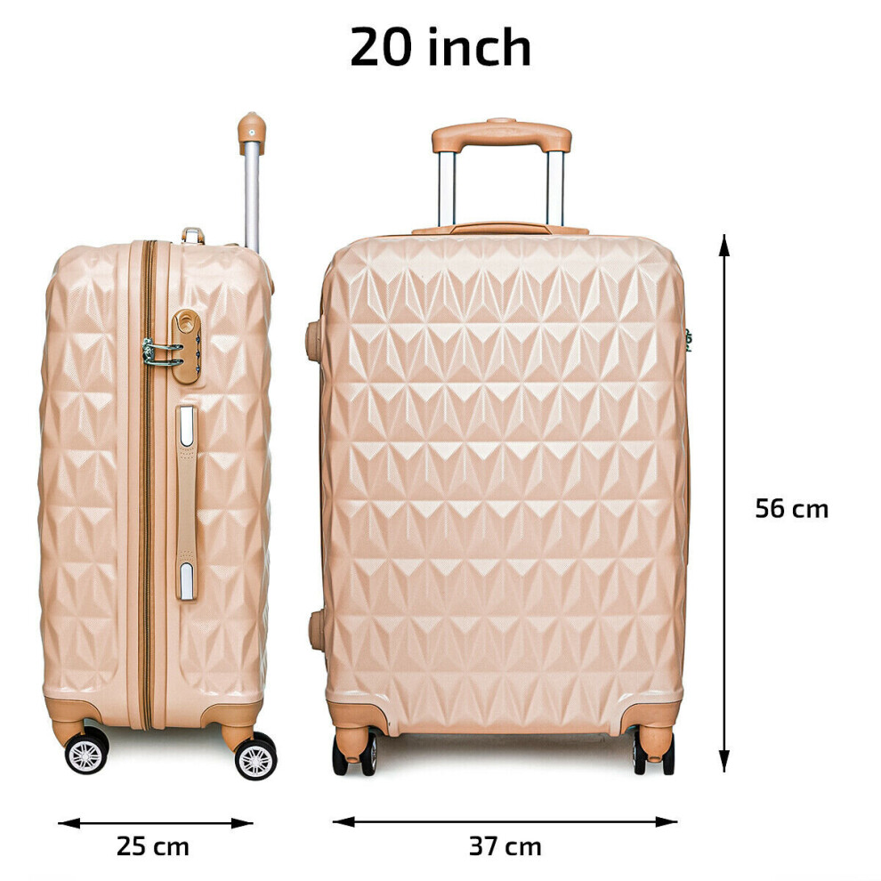 (20'' Suitcase Cabin Carry On Hand Luggage 4 Wheels Hard Shell Travel ABS Case Small) 20'' Suitcase Cabin Luggage 4 Wheels Hard Shell