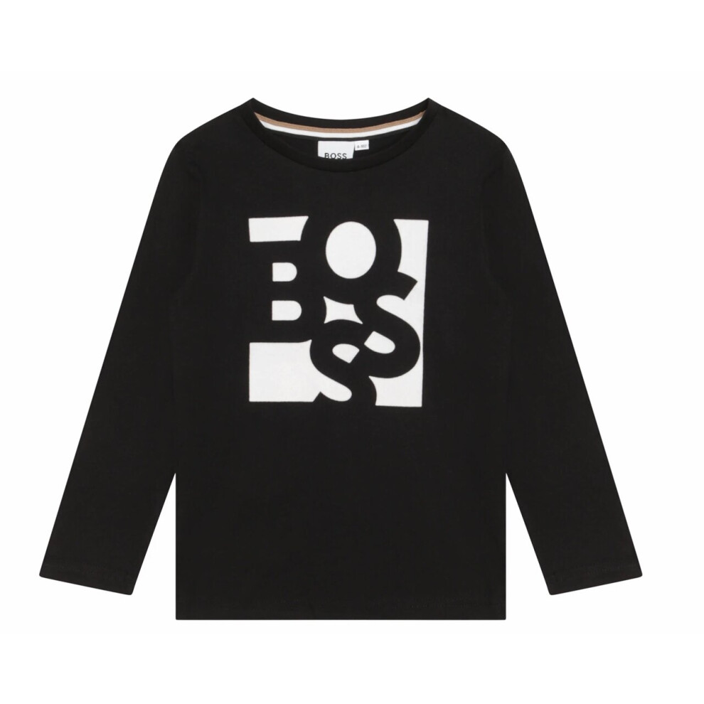 (10 Years) Hugo Boss Junior's J25M18 09B Long Sleeves T-Shirt Black