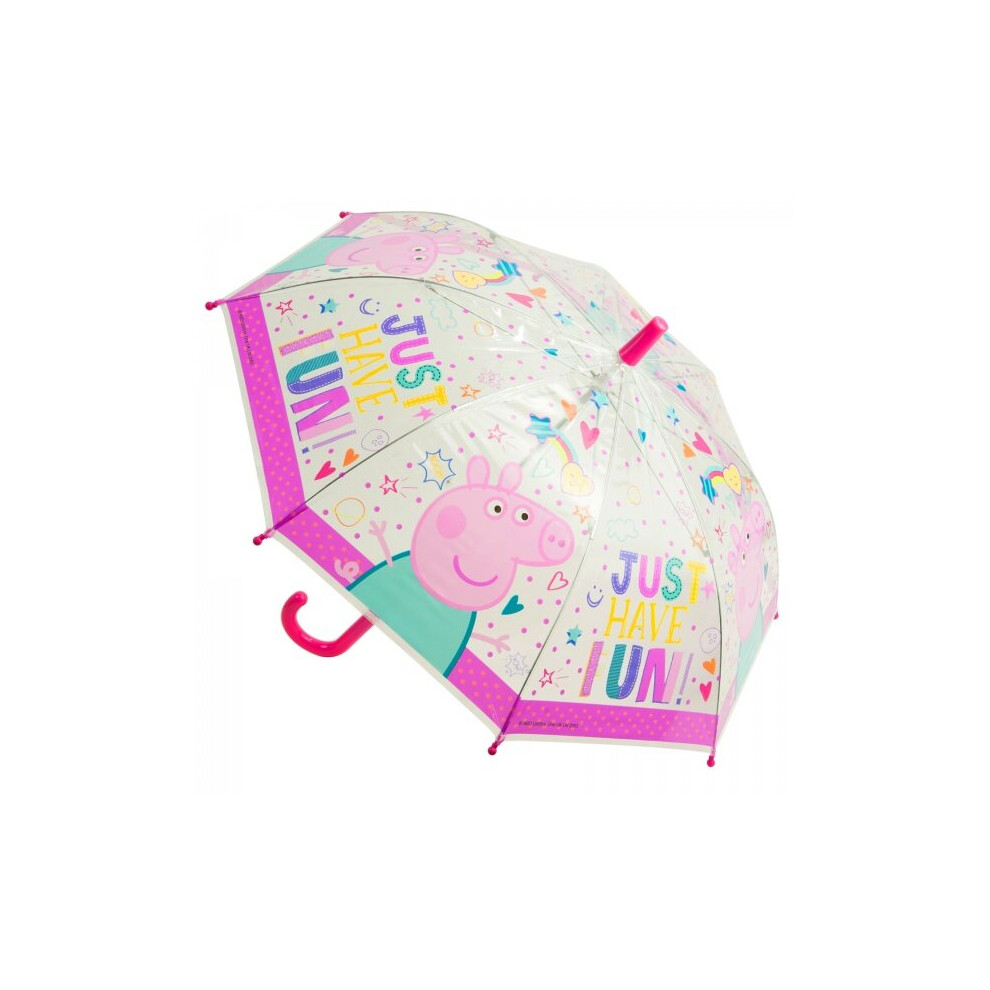 Just Have Fun! Peppa Pig Childrens See-Through Umbrella