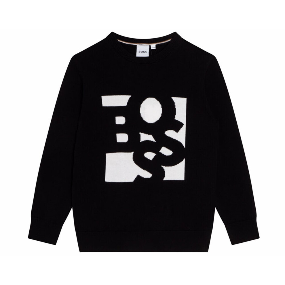 (14 Years) Hugo Boss Junior's J25M45 09B Round Neck Jumper Black