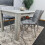Dining Table Set Of 4 Kitchen and 4 Grey Tufted Velvet Chairs 4