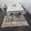 Dining Table Set Of 4 Kitchen and 4 Grey Tufted Velvet Chairs 3