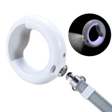 (White) Retractable Wearable Dog Leash With Ultra Bright Led Light Cool Luminous Pet Leash