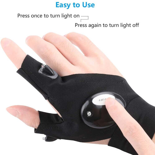 Finger Gloves with LED Light Flashlight Tools Outdoor Gear Rescue Torch 2