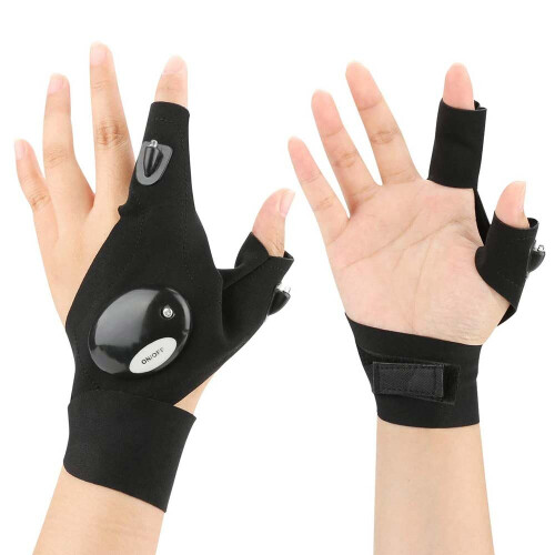 Finger Gloves with LED Light Flashlight Tools Outdoor Gear Rescue Torch 1