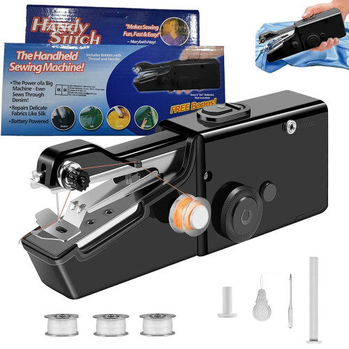 Handheld Cordless Mini Sewing Machine Hand Held Stitch Home Clothes