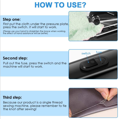 Handheld Cordless Mini Sewing Machine Hand Held Stitch Home Clothes 1