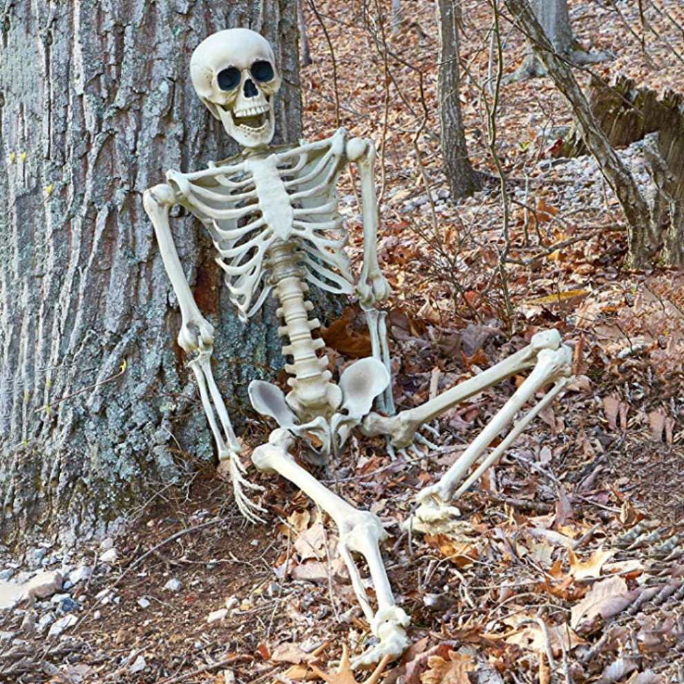 Living And Home (170Cm) Full Size Poseable Human Prop Skeleton Party Haunted House Decorations Halloween White