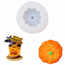 (L) Pumpkin Silicone Mold Halloween Non Stick Baking Mold For Cake Chocolate