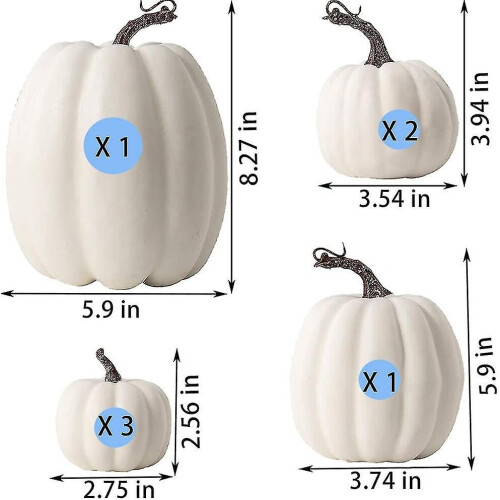 (B) 7pcs Simulation Pumpkin Halloween Fake Artificial Pumpkin Table Home Decor 1