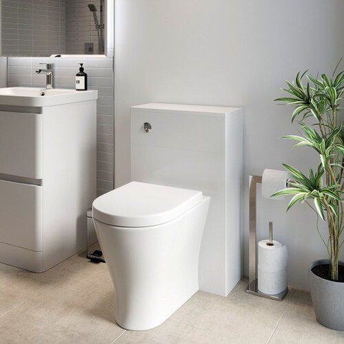 Modern Bathroom Toilet WC Concealed Cistern Unit ONLY White 500mm 1