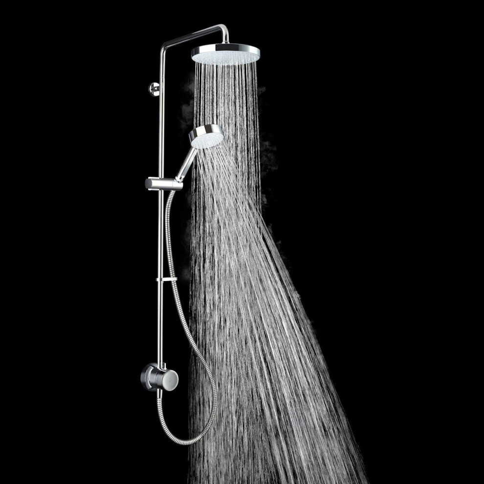 Mira Minimal Thermostatic Mixer Shower Chrome Twin Adjustable Head Exposed EV