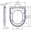 Bathroom Modern WC 500mm Toilet Unit Concealed Cistern BTW Soft Close Grey 8