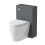 Bathroom Modern WC 500mm Toilet Unit Concealed Cistern BTW Soft Close Grey 3
