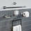 Bathroom Towel Robe Hook Holder Chrome Square Wall Mounted Stylish Modern 3