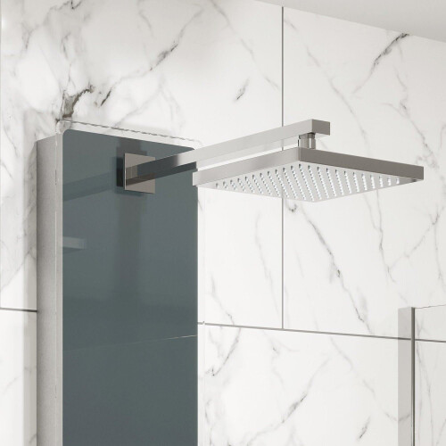 Modern Thermostatic Shower Panel Column Tower Body Jets Twin Head Bathroom Glass 2