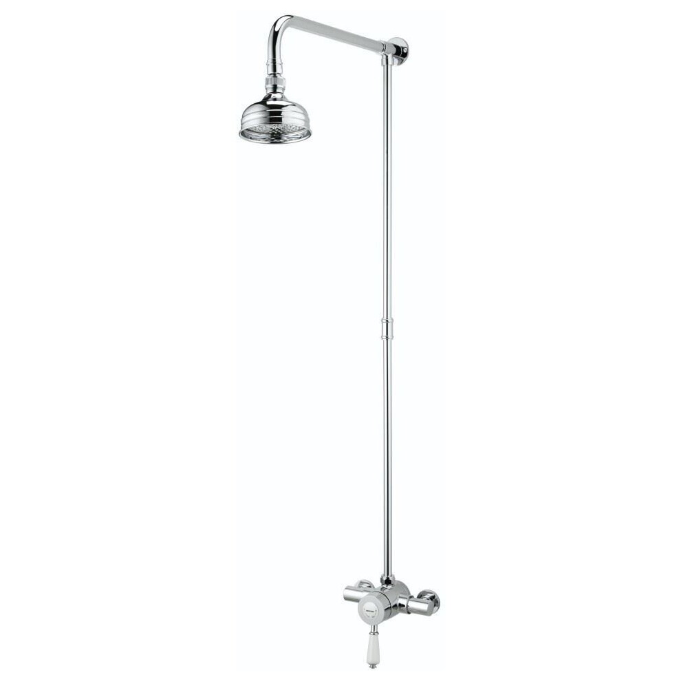 Bristan Colonial Exposed Thermostatic Shower Valve Fixed Head Chrome Rigid Riser