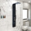 Thermostatic Shower Panel Column Tower Body Jets Twin Head Bathroom Shower Black 1