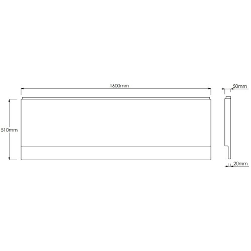 Modern Acrylic Side Bath Panel Gloss White Finish 1600 Bathroom 2