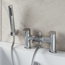 Waterfall Bathroom Bath Shower Mixer Tap Brass Twin Lever Handset Hose Chrome