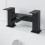 Modern Bathroom Black Waterfall Basin Bath Mixer Tap Set Square Hot and Cold 4