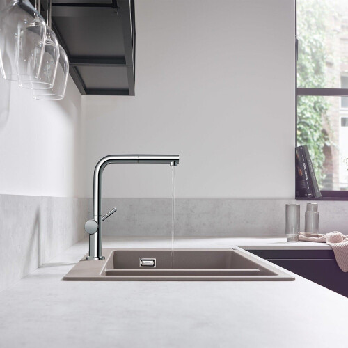 Hansgrohe Hansgrohe Talis M54 Kitchen Mixer Tap Single Lever Pull Out Spout Chrome Modern 2