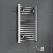 Modern Bathroom Electric Flat Towel Rail Ladder Radiator 700 x 400mm Chrome 150W