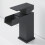 Modern Bathroom Black Waterfall Basin Bath Mixer Tap Set Square Hot and Cold 2