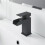 Modern Bathroom Black Waterfall Basin Bath Mixer Tap Set Square Hot and Cold 3