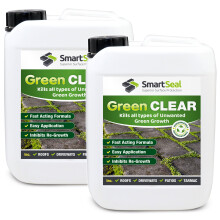 (2 x 5L) SmartSeal Green Clear - Spray and Leave Patio Cleaner - Patio Mould Remover & Green Algae Remover for Roofs & Decking, - Covers up to 250m²