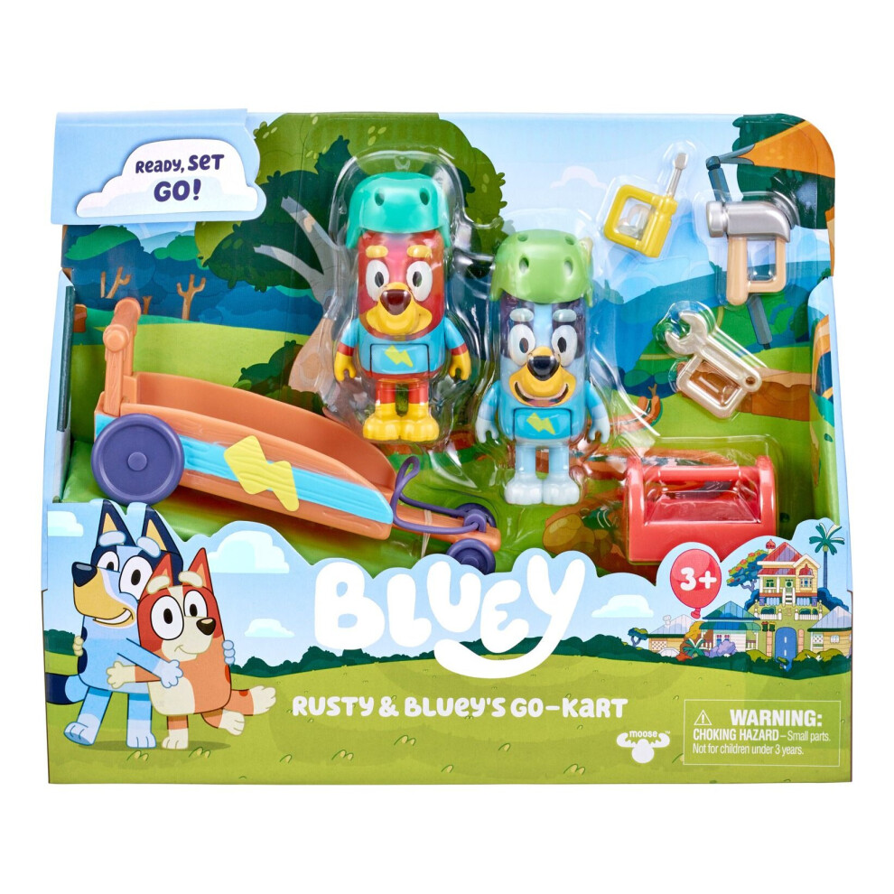 New Bluey Rusty & Bluey's Go-Kart Playset