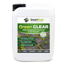 (5L) SmartSeal Green Clear - Spray and Leave Patio Cleaner - Patio Mould Remover & Green Algae Remover for Roofs & Decking - Covers up to 125m²