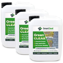 (3 x 5 Litres) SmartSeal Green Clear Pro - Powerful Green Algae Remover - Easy To Apply Best Mould, Lichen & Black Mould Remover - Roof Cleaner & Driveway Cleaner