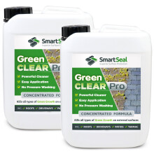 (2 x 5 Litres) SmartSeal Green Clear Pro - Powerful Green Algae Remover - Easy To Apply Best Mould, Lichen & Black Mould Remover - Roof Cleaner & Driveway Cleaner