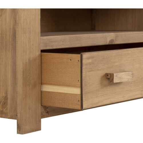 Tortilla 1 Drawer Flat Screen TV Unit Distressed Waxed Pine 2