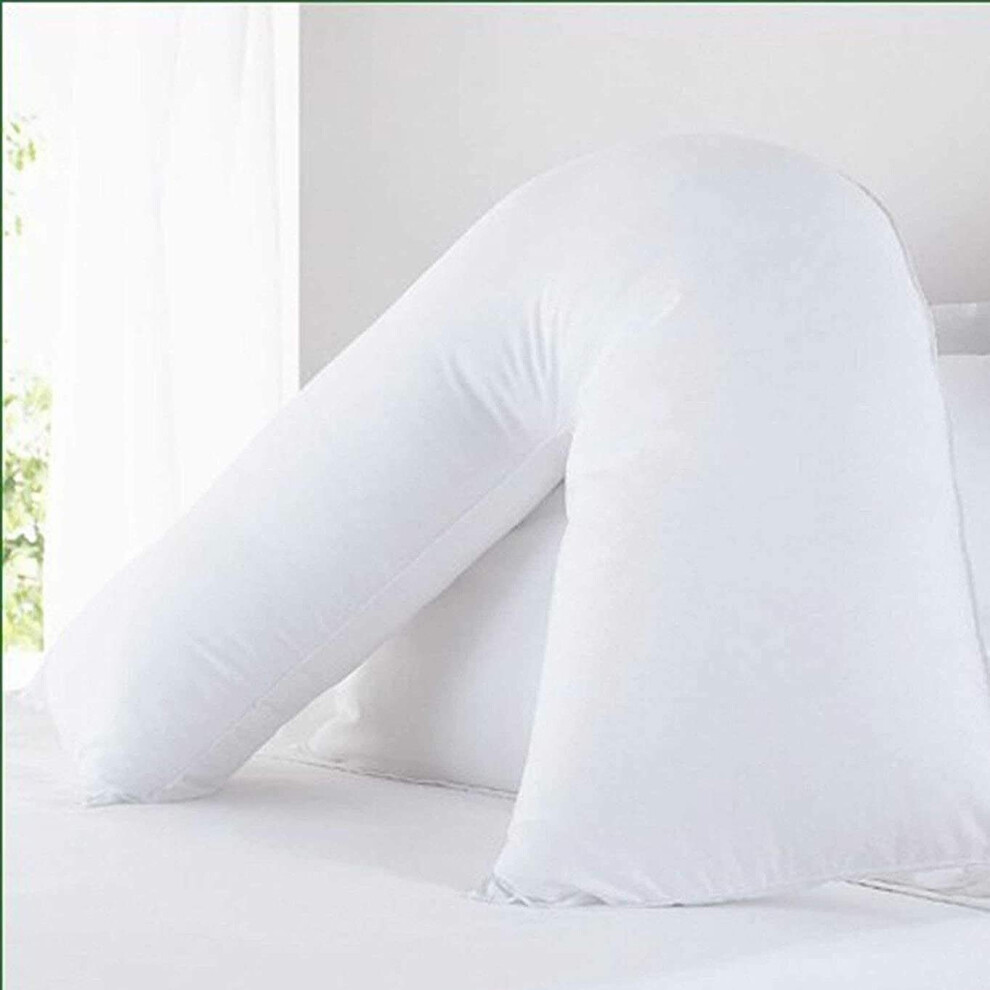 ARLINEN V Shaped Pillow Duck Feather & down Extra Filled Comfort pillow for Back & Neck Support