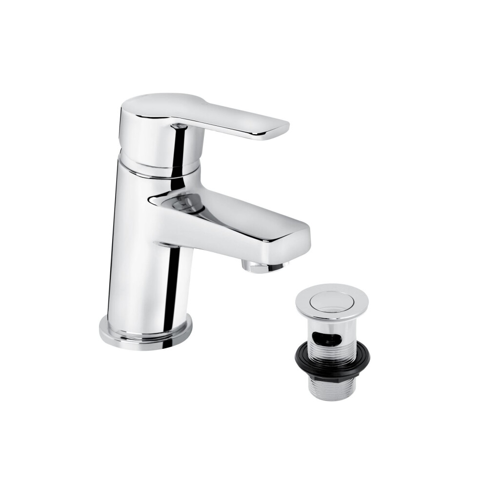 Bristan Pisa Basin Mono Mixer Tap Modern Chrome Single Lever & Clicker Waste