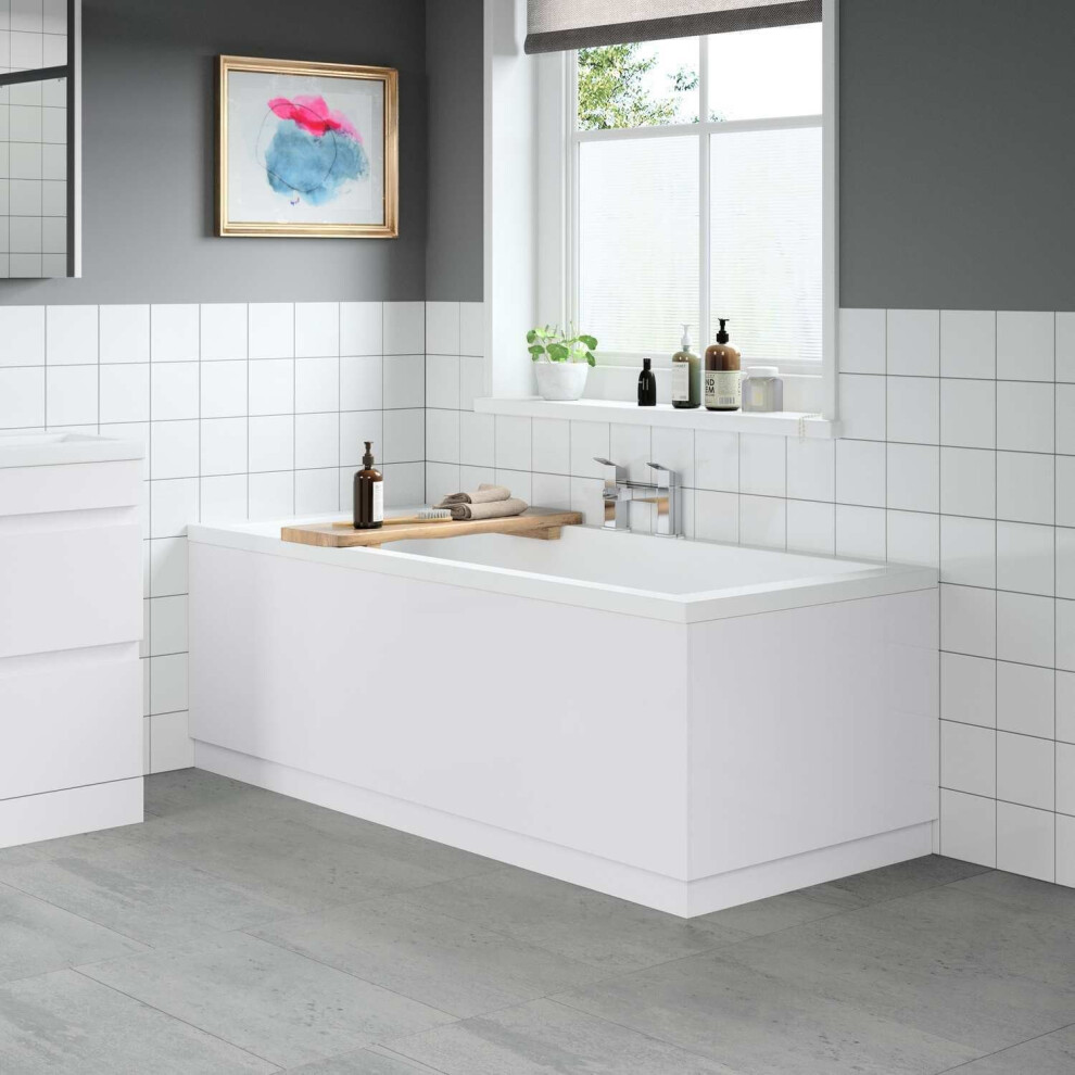 Modern Bathroom 1700 Front & 750 End Bath Panel Pack 18Mm Mdf White Gloss Plinth 5056093637321