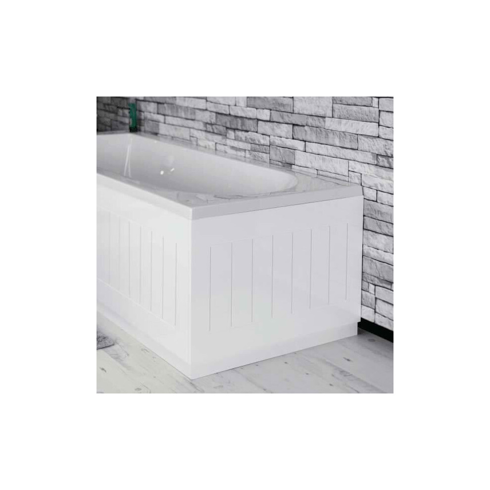 Bathroom 700mm End Bath Panel White MDF Tongue & Groove Design Modern Plinth