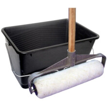 12in Roller Kit with Sealer Scuttle - For Block Paving, Tarmac Restorer & Natural Stone Sealer, 4 ft Handle, Replaceable Roller Head