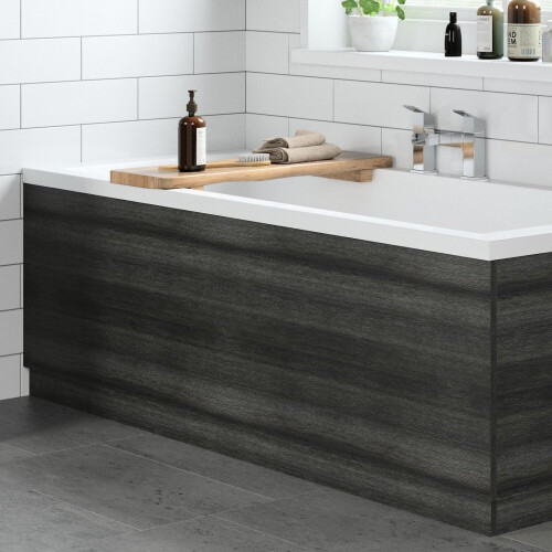 Modern Bathroom 1700 Front & 700 End Bath Panel Pack MDF Charcoal Grey Plinth 1