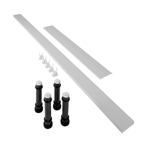 Mira-Showers Mira Flight Shower Tray Panel Riser Kit Feet Low Square Easy Plumb White 760mm