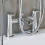 Bathroom Mixer Shower Kit Adjust Riser Rail Hose Chrome Round Dual Head Chrome 2