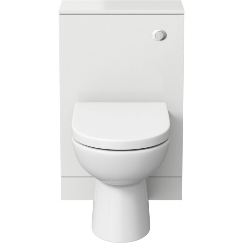Bathroom Gloss White Flat Pack Concealed Cistern Unit Toilet 500mm x 300mm 2