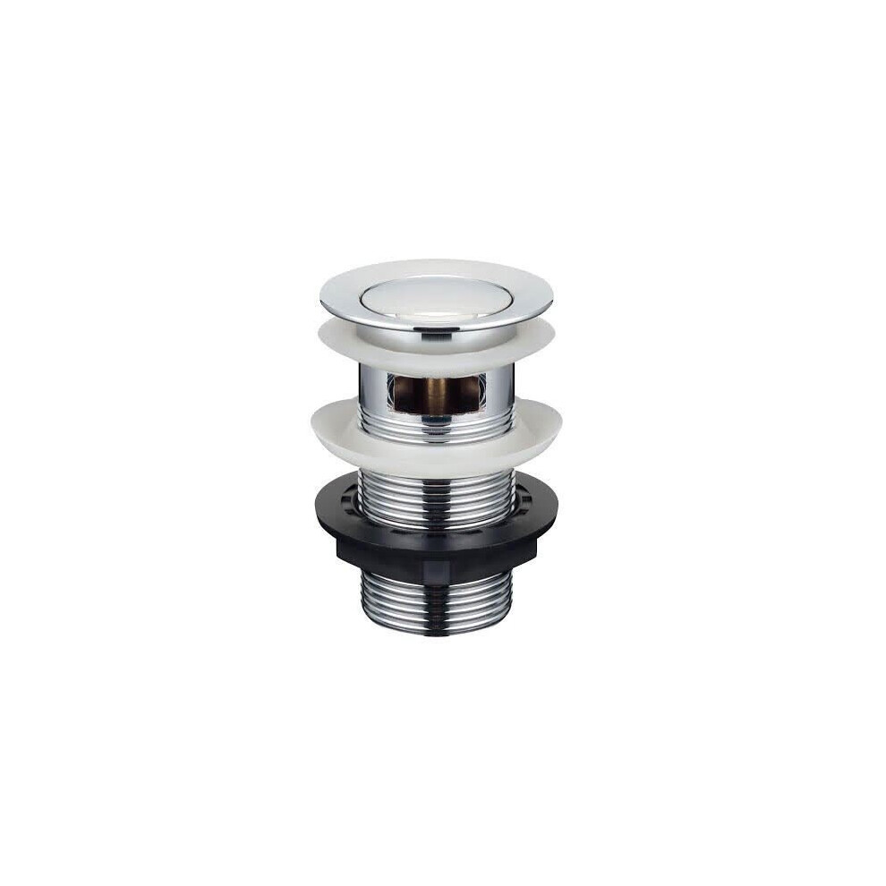 Pop Up Basin Waste Slotted Bathroom Chrome Sink Push Button Click Clack Plug Kit
